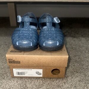 Mini Melissa Blue and Silver Jelly Sandals